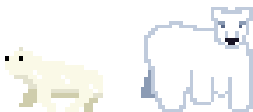 Polar Bear: original (left) vs new (right)